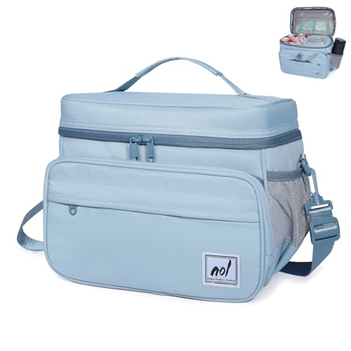 NOL Natural Organic Lifestyle Fully-Insulated Lunch Bags for Women & Men, Lightweight Nylon Cooler Bag for Adult Meal with...