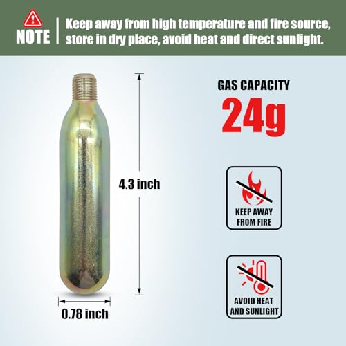 24 Gram CO2 Cartridge for Life Vest, Auto/Manual PFD Life Jacket Rearming Kit, Metal Cartridge for Life Jacket CO2 Cartrid...