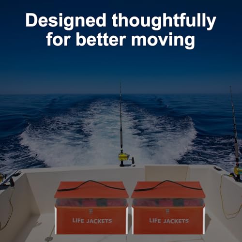 Dansydaisy 2 Pcs Life Jacket Storage Bag Heavy Duty 6 Capacity Life Jacket Nylon Storage Bag with Carrying Handle(Orange)