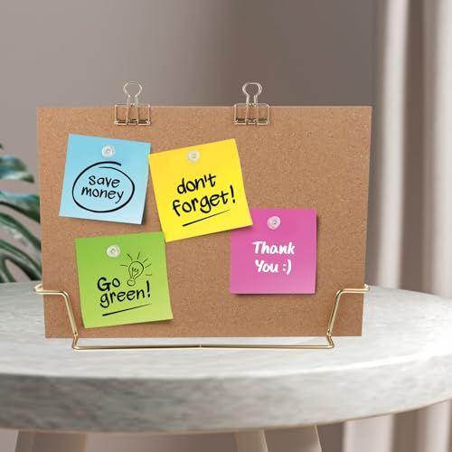 TOYANDONA Cork Board Bulletin Board with Metal Stand, Wooden Pin Notice Message Pin Board Desktop Memo Board for Home Offi...