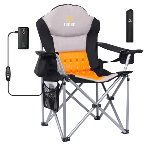 Nice C Heated Camping Chair with Battery, Outdoor Heated Chair, Heated Camping Chairs for Adults, Folding Chair, Beach Cha...