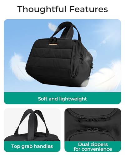 BAGSMART Travel Toiletry Bag, Lightweight Large Wide-open Travel Bag for Women, Puffy Cosmetic Makeup Bag Organizer with H...