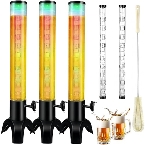 3L Mimosa Tower Dispenser, 100oz/3.17 Qt. Drink Tower Tabletop Beer Dispenser with Ice Tube for Bars Bars Parties Restaura...