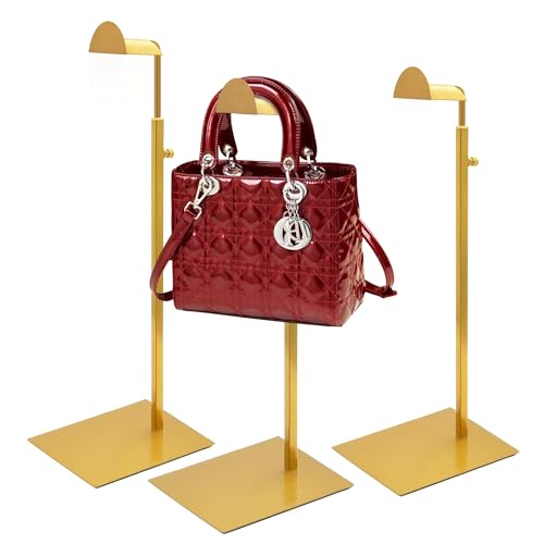 KMtilsh Purse Display Stand,3 Pack stand for purse,Stainless Steel Purse Stands for Display,Height Adjustable Handbag Disp...