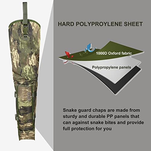 IceBlade Snake Chaps, Full Leg Protection from Snake Bites, Waterproof Hunting Gear, Adjustable Size Snake Guard Gaiters