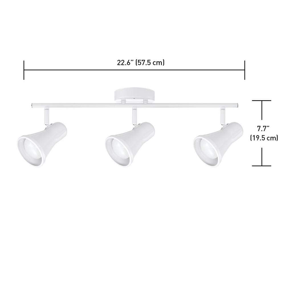 Globe Electric, 59109, Clara Collection LED 3-Light Track, White Glossy Finish