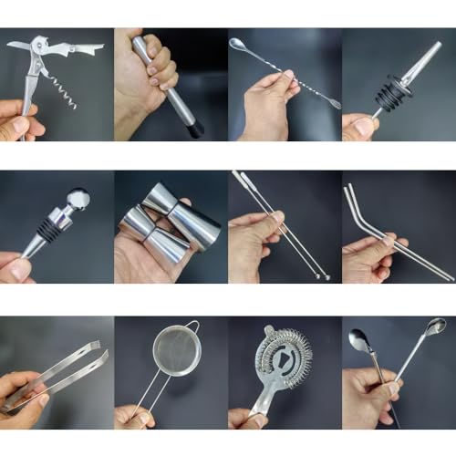 22-Piece Cocktail Shaker Set, 25/20oz Bartender Kit, Bartending Stainless Steel Bar Tools Sets for Drink Mixing, Boston Co...