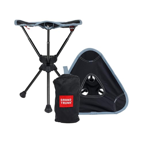 GRAND TRUNK Compass 360 UC Swivel Stool - Ultra-Compact 260lb Capacity Portable Seat for Camping, Travel & Outdoors (Storm)