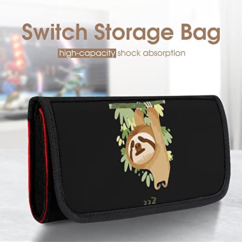 Sleeping Sloth Carrying Case for Switch Console Storage Bag Holder Game Accessories with Card Slot