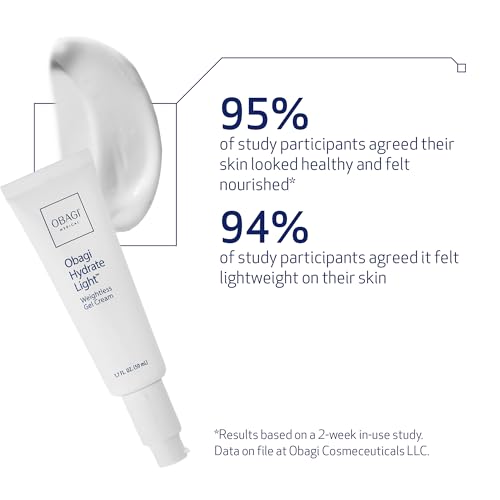 Obagi Hydrate Light Oil-Free Moisturizer – Fast-Absorbing, Lightweight Gel for Acne-Prone Skin – Non-Comedogenic, Hypoalle...