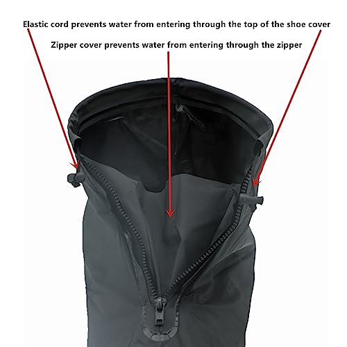 Sepikvin Waterproof Shoe Covers, Reusable Foldable Slip Proof Bottom Overshoes with Zipper, Keep Shoes Dry for Gardening C...
