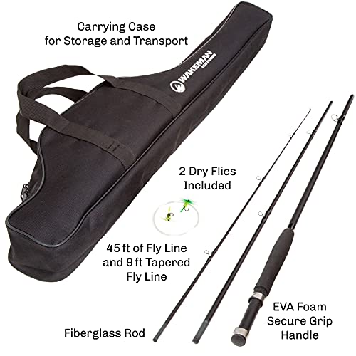 Fly Fishing Rod and Reel Combo - Including Carrying Case, Flies, and Fishing Line - Charter Series Gear and Accessories by...