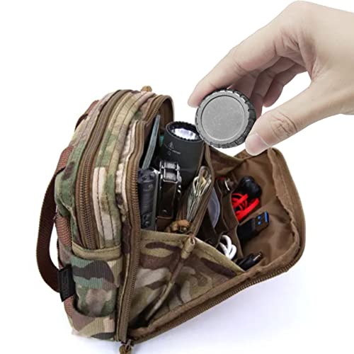 WANERSEN Titanium Waterproof Pill Case Travel Pill Organizer Bottle EDC Capsule Container Portable Pocket Metal Box with C...