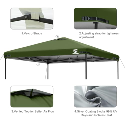 2PCS 10x10 Pop Up Canopy Replacement Top Cover with Air Vent for Straight Leg Canopy Tent, Waterproof for Outdoor Garden P...