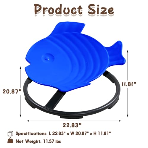 Sensory Spinning Chair for Kids with Autism & ADHD, Swivel Chair for Indoor/Outdoor Use, Sit and Spin Toys, Fish-Shaped Se...