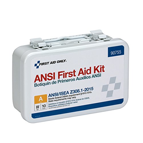 First Aid Only 90755 ANSI A 2015 and OSHA Compliant First Aid Kit, 10-Person Emergency First Aid Kit for Business, Home, C...