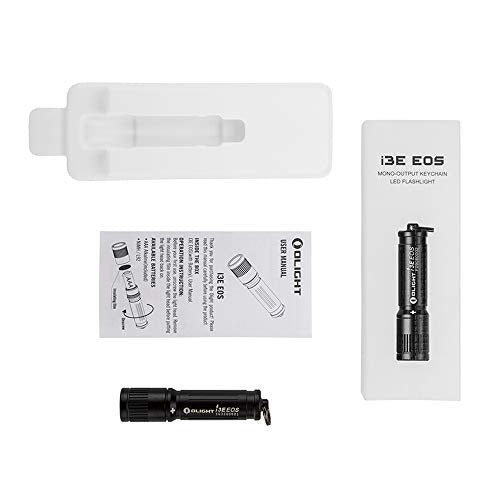OLIGHT i3E EOS PMMA TIR Lens AAA EDC Flashlight 90 Lumens Compact Keychain Flash Light for Night, Camping (Black)