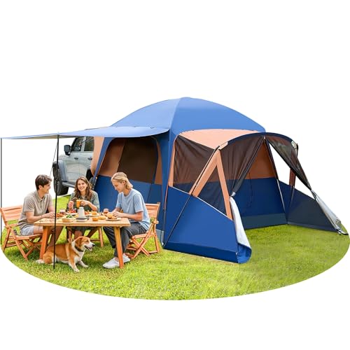 Eolzzi 4 Season Extra Large SUV Car Tent for Camping – Waterproof Windproof 5–10 Family Tent, PU3000 mm, Dual Doors with B...