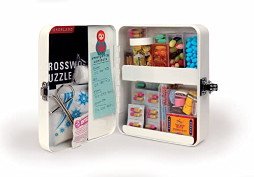 Kikkerland Empty Steel First Aid Kit Case – Multi-Purpose Medical Supply Organizer – Portable First Aid for Home, Office,...