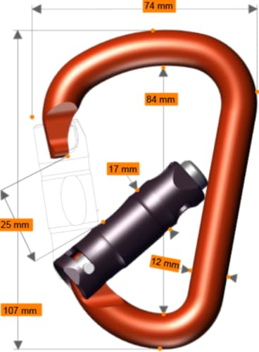 Rock Exotica Pirate Carabiner - Heavy Duty Locking Carabiner for Rock Climbing and Professional Climbing Gear and Industri...