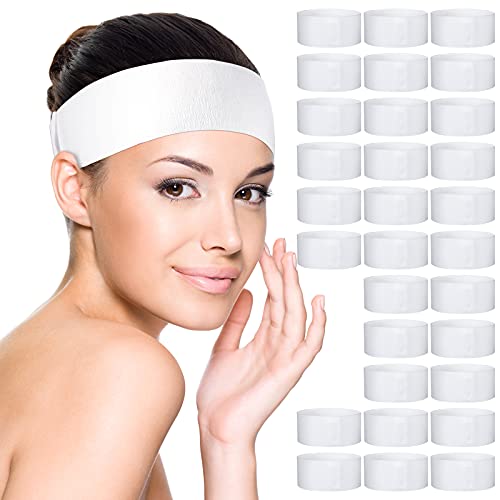 Waydress 140 Pieces Disposable Spa Facial Headbands with Convenient Closure, Stretch Facial Headwraps Soft Skin Care Hair ...