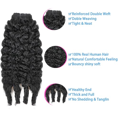 Burmese Curly Clip in Hair Extensions Real Human Hair 8Pcs Brazilian Human Hair Clip ins for Black Women With 18Clips 120g 22inch #1B Natural Black