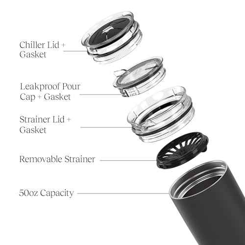 Br?Mate Togosa 2-in-1 Wine Chiller Bucket or Champagne Bucket & 100% Leakproof Pitcher | Portable Cooler Fits Most Wine, Champagne, & Liquor Bottles | Perfect Wine Gifts | 49oz (Ice White)