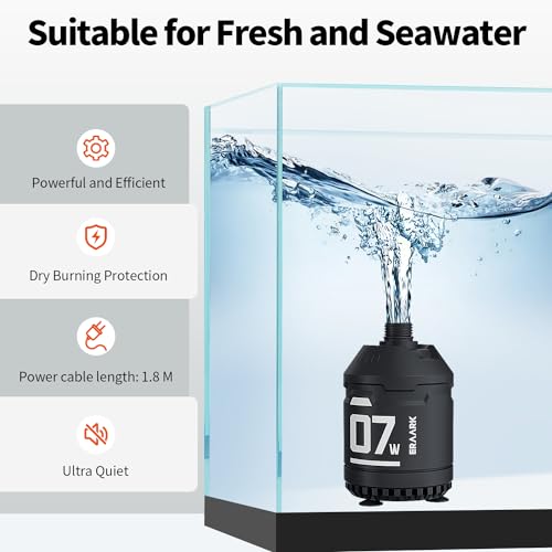 ERAARK 160GPH 7.5W Submersible Water Pump Ultra Quiet Small Fountain Pump for Aquariums, Fish Tank, Pond, Hydroponics