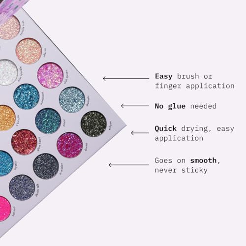 KARA BEAUTY ELECTRIC DISCO Glitter Eyeshadow Palette – 30 Color Pressed Glitter Makeup Palette for Face, Body & Eyes No Gl...