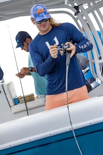 HUK Mens Icon X Crew Shirt, Long-Sleeve Performance Fishing Shirt