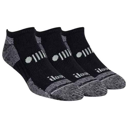 Jeep Men's Classic Cotton No Show Socks - 3 Pair Pack - Moisture Wicking and Cushioned Comfort