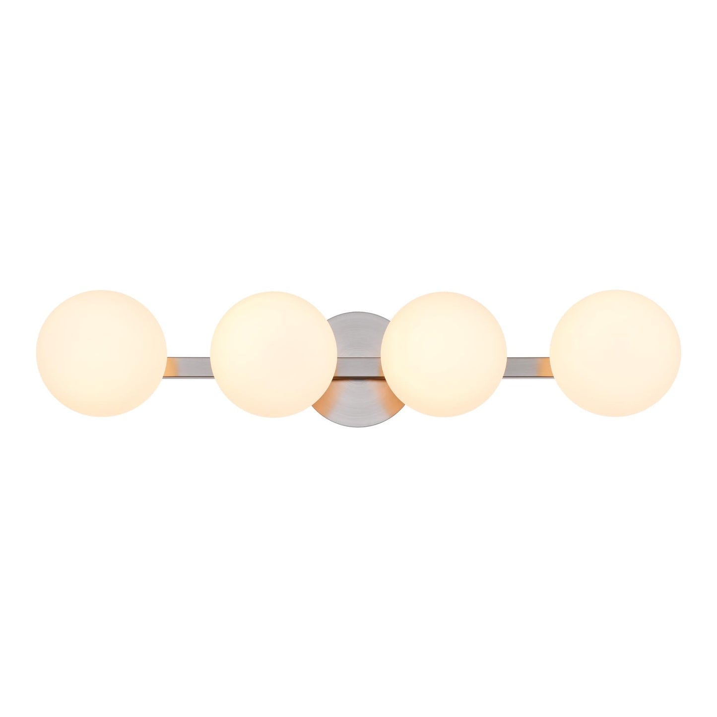 Hanaloa Bathroom Vanity Light Fixtures, Modern 4 Lights Globe Wall Sconce Lighting Brushed Nickel, Porch Wall Mount Light Fixture for Bathroom, Mirror Cabinets Hallway Stairs