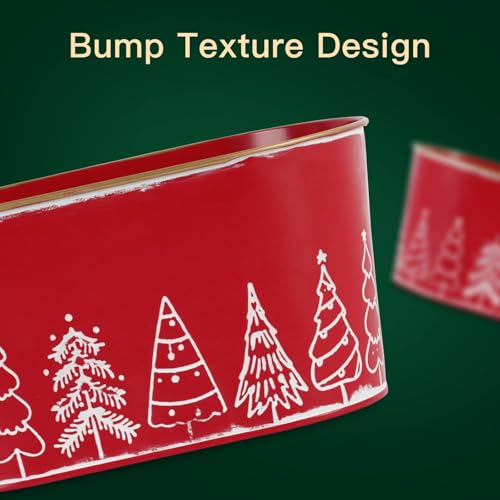 Putuo Decor 4 Packs Christmas Oval Metal Ice Buckets, Christmas Decorations Galvanized Storage Beverage Tubs Tin Bucket Pa...