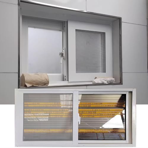 House Horizontal Sliding Window,Basement Replacement Windows,Aluminum Sliding Window with Screen and Tempered Glass,Ventilation Windows for Sheds Chicken Coops, Bathroom Makeover Small Restroom,White