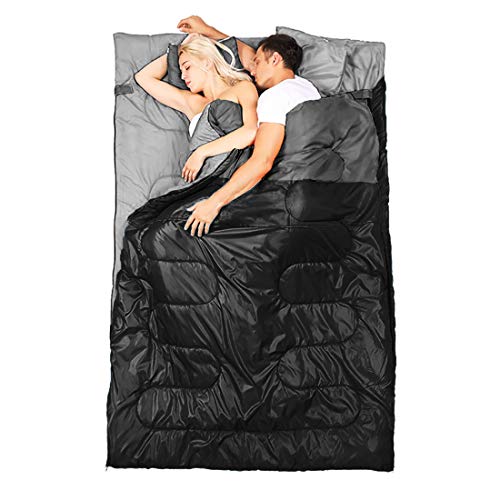 oaskys Double Sleeping Bag for Adults with 2 Pillows - Queen Size XL Waterproof Sleeping Bag for All Season Camping Hiking...