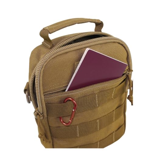 BARRERA warriors Tactical Backpack 25l & Sling Bag Set – Military Camo Backpack + Brown MOLLE Sling Bag, Crossbody bag- Te...