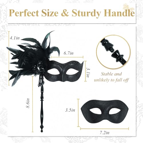 LCKRVOL 2026 New Masquerade Mask Couples Set, Masquerade Masks for Women Men Halloween Venetian Mask Costume Party