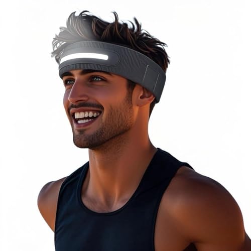 Zyntrazy LED Sports Headband, 3 Light Modes, 2-in-1 Design for Running, Tennis, Camping, Cycling，Unisex Gift for Men, Wome...