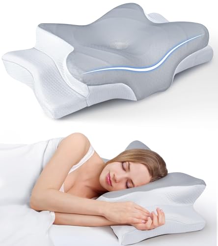 Ultra Pain Relief Cooling Pillow for Neck Support, Adjustable Cervical Pillow Cozy Sleeping, Odorless Ergonomic Contour Me...