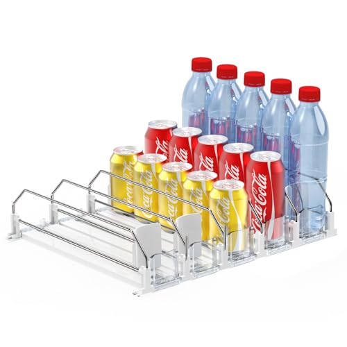 AMLLLC Drink Dispenser for Fridge,Automatic Pusher Glide Soda Can Dispenser for Refrigerator and Adjustable Width - Storag...