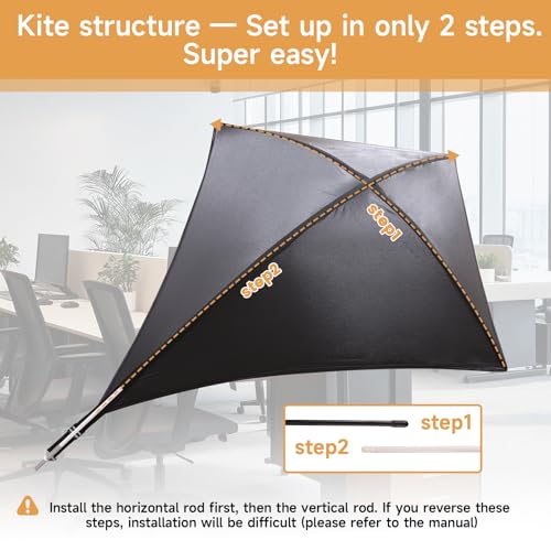 Cubicle Shade and Desk Canopy, Adjustable Large Office Light Shield to Block Overhead Light and AC Draft, Privacy Tent and...