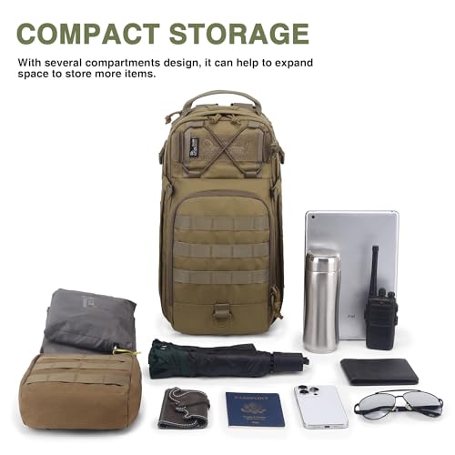 Mardingtop Small Tactical Backpack,Molle Military Rucksack Daypack for Backpacking Camping Hiking Traveling,18L Backpack
