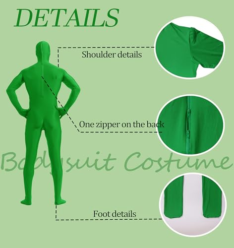 ATHX Men's and Women's Spandex Open Face Bodysuit Costume Adult Stretchy Halloween Cosplay Body Suit Zentai Suit Outfits