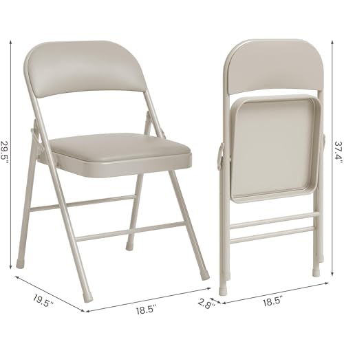 CuisinSmart Folding Card Table and Chair Set of 3, Portable Square Card Table with 4 Padded Chairs, Foldable Chairs and Ta...