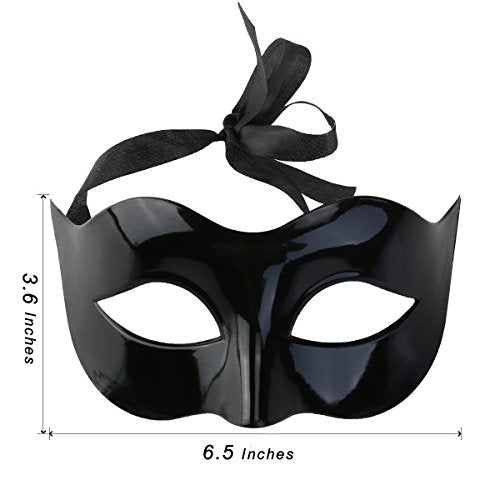 Wowagoga 10pcs Venetian Masquerade Costume Mask, Black Half Face Mask Halloween Costume Mask Mardi Gras Mask set for Women...
