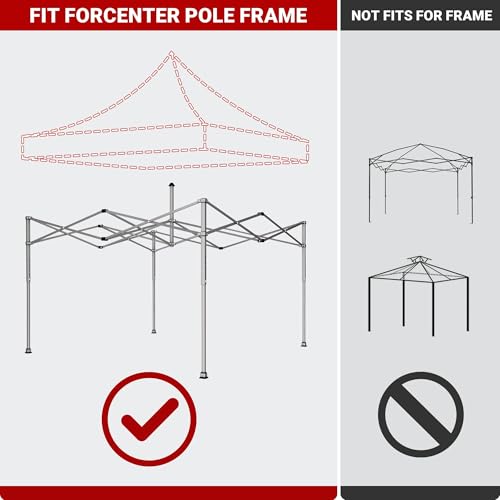 CLAETF 10x10 Canopy Replacement Top,Pop Up Canopy with 8 Drainage Holes,Canopy Tent Top Cover for Outdoor,Garden,Patio,Pav...