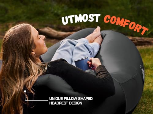 WEKAPO Inflatable Couch Air Lounger Chair - Camping & Beach Accessories, Portable Blow up Sofa for Hiking, Lawn, Indoor/Ou...