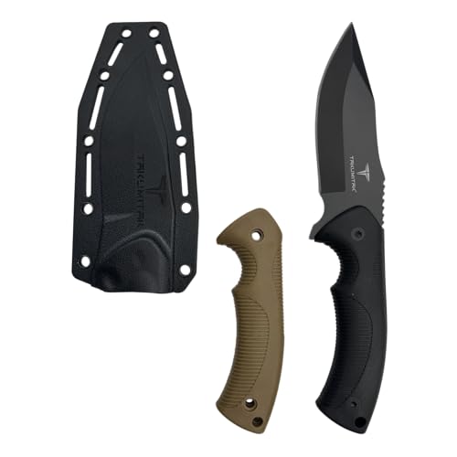 TAKUMITAK Hunting Survival Knife 9" Full Tang Fixed Blade Knives Camping Gear with Extra Set of FRN Handle Scales, MOLLE C...