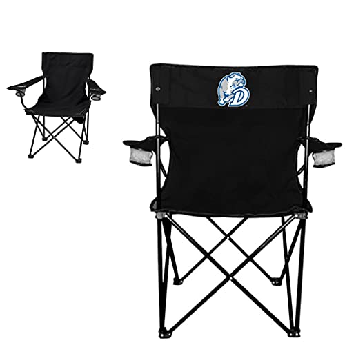VictoryStore Outdoor Camping Chair - Drake University Bulldog with D Logo Black Folding Camping Chair with Carry B