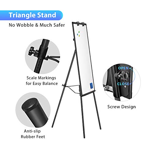 Easel Whiteboard - Magnetic Portable Dry Erase Easel Board 36 x 24 Tripod Whiteboard Height Adjustable Flipchart Easel Sta...